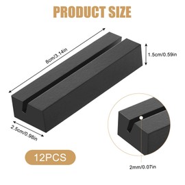 DELAESI Pack of 12 Wooden Place Card Holders, Menu Card Holder, Postcard Holder, Wooden Card Holder, Name Plate, Photo Holder for Restaurants, Weddings, Banquets and Parties, Photo Stand