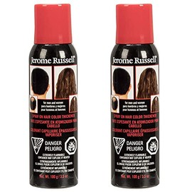 Jerome Russell Spray On Hair Color Thickener Jet Black - Instant Bald Spot Root Cover Up, Hair Thickener Spray for Fine and Thinning Hair, 3.5 oz, 2-Pack