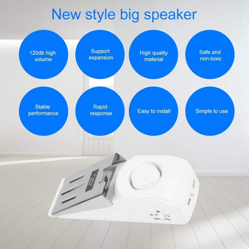 Intellegent Security Alarm Alert Burglar Portable 120 dB Stainless Steel