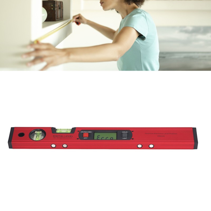 400mm Digital Level Ruler Electronic LCD Display Aluminium Alloy Magnetic