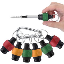 Navaris Ball Grip Bit Holder Set - Carabiner Ring for Holding Drill Bits - Color Coded Bit Extension with Ergonomic Ball Grips - Doubles as Screwdriver