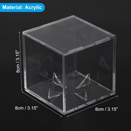 sourcing map 6pcs Baseball Display Case, Acrylic Square Baseball Holder for Display Memorabilia Ball Showcase (3.15" x 3.15" x 3.15")