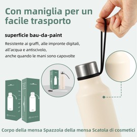 Combo Delight Thermos Flask, 580 ml, Stainless Steel Drinking Bottle, Metal, 24 Hours Cold & 24 Hours Warm, BPA-Free Insulated Flask, Cleaning Brush and Dishwasher Safe, Black