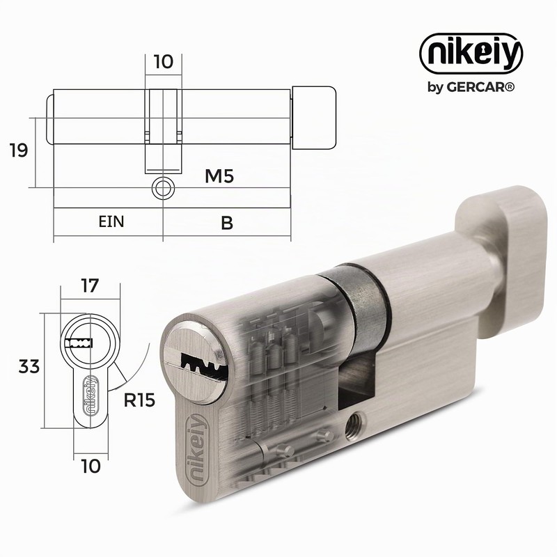 GERCAR Pro 90 mm Knob Cylinder 45/45 Solid Lock Cylinder