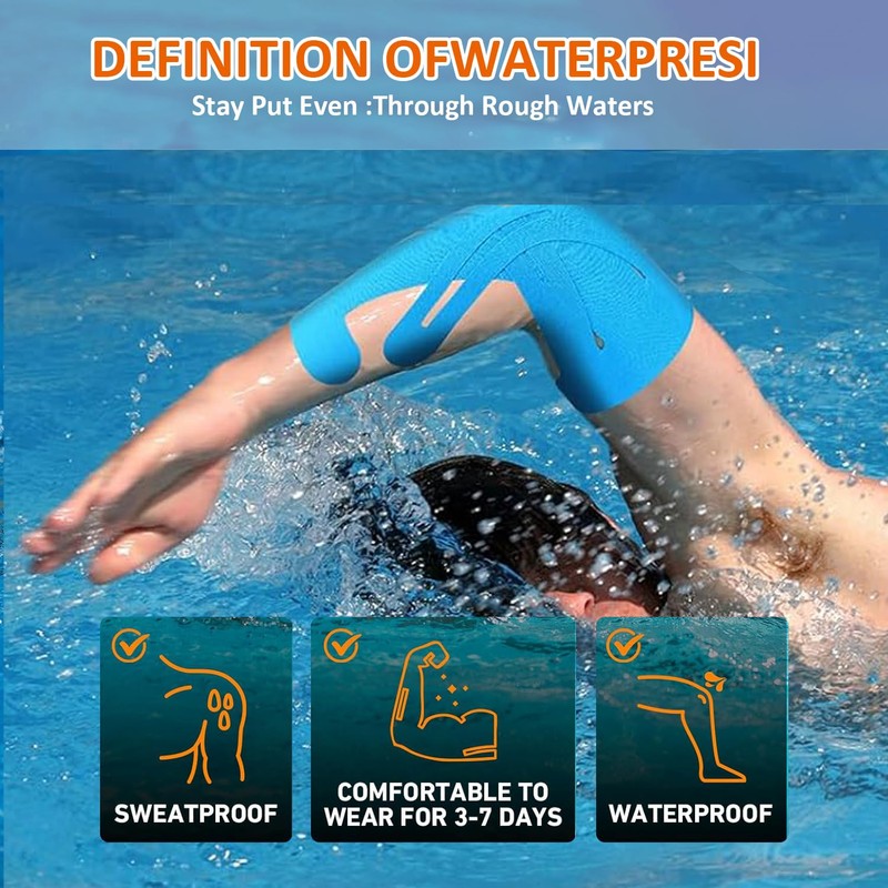 XFSRG Pack of 12 Kinesiotapes Elbow Pre-Cut Waterproof Elastic Stabilisation