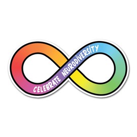 2 x 10cm Celebrate Neurodivergent Vinyl Stickers - Neurodiversity Autistic Autism Awareness Invisible Hidden Disability Decal Sticker #82447