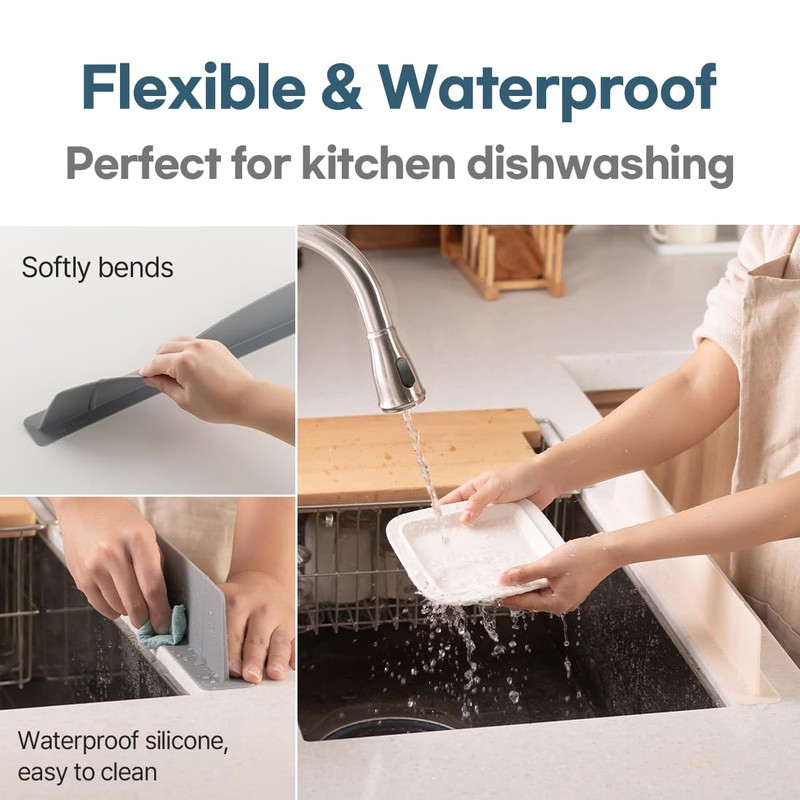 FLT Aqua Silicone Sink Splash Guard-Water Splash Gaurd for Kitchen,