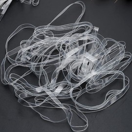 KBNIAN 40 Pcs Rubber Bands, Transparents Large Thick Rubber Bands Thick Elastic Bands Heavy Duty Trash Can Bands Stretchable Strong Elastic File Bands for School Home Office Trash Can/File Folders