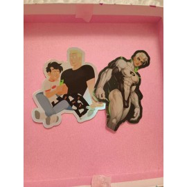 nickelodeon 2X Holographic Nick Danny Phantom X Dash Baxter Stickers 3X3 Inches Waterproof