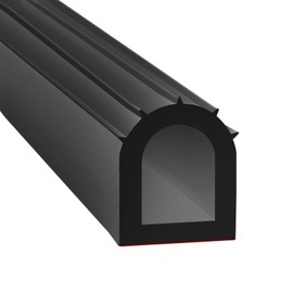 Rubber Seal Strip D Shape Car Weather Stripping 1" RV Slide Out Seal Self-Adhesive Rubber Weather Seal for Fill Gaps, Apply to Car, Truck, RV, Boat and Home Application
