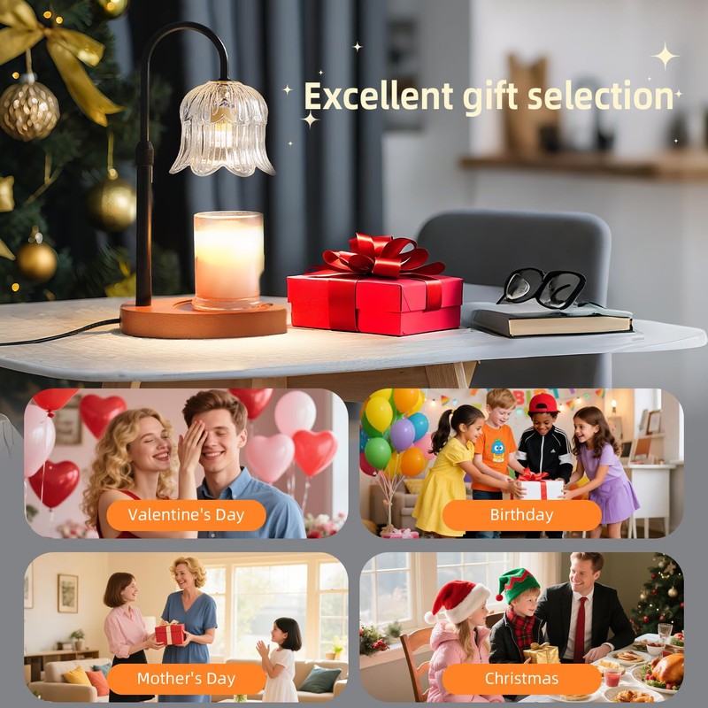 Candle Warmer Lamp with Timer: Adjustable Dimmable Height Adjustable -