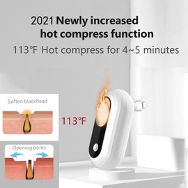 Blackhead Remover Suctioner 113℉ Hot Compress Pore Sucker-2021 Upgraded The Second Generation Facial Pore Cleaner Electric USB Rechargeable Acne Comedone Whitehead Extractor with 4 Probes