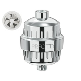 25-Stage Shower Filter prevents scale buildup,Revitalize Hair Skin & Nails with Purifying Water, softener hard water,99% Lead Chlorine, Fluoride & Chemicals removed. High-Output Fan Technology,Chrome