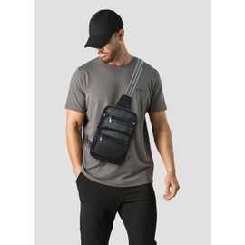 Shrrie Sling Bag For Women Men 5 Pockets Crossbody Bags Faux Leather Cross body Fanny Pack Sling Backpack Daypack for Daily Use Travel