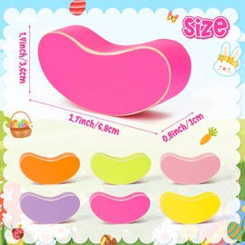 WATINC 6PCS Easter Jelly Beans Tiered Tray Decor, Colorful Candy Wood Centerpiece Table Decorations, Double-sided Wooden Sign Decor, Sugar Candyland Spring Tabletop Farmhouse Party Decorative for Home