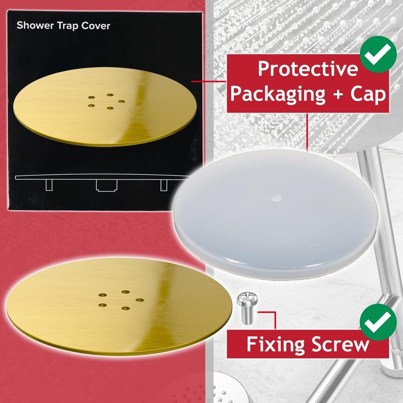SPARES2GO 110mm Luxury Plug Cover for Shower Trap with 90mm