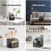 FORKLS Desk Organiser - Metal Mesh Pen Holder with 4
