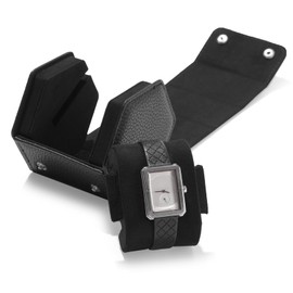 Oirlv B01801 Watch Case, 1 Piece, PU Leather, Mini, Portable, Luxury Watch Roll, Suitable for Travel, Business Trips, Presents, Gift Case (Black)