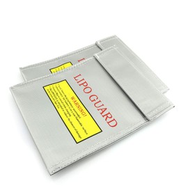 RLECS 2pcs RC Lipo Safe Bag Fireproof Lipo Guard Silver Lithium Charging Bag Battery Sack 18x23cm