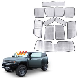 Car Windshield Sunshade Set, Auto Windshield Sun Shades Cover, Compatible with Hummer EV SUV 2024+ Car Window Shades UV Rays Sun Visor, Full Window Protector (12 Pieces/Set)