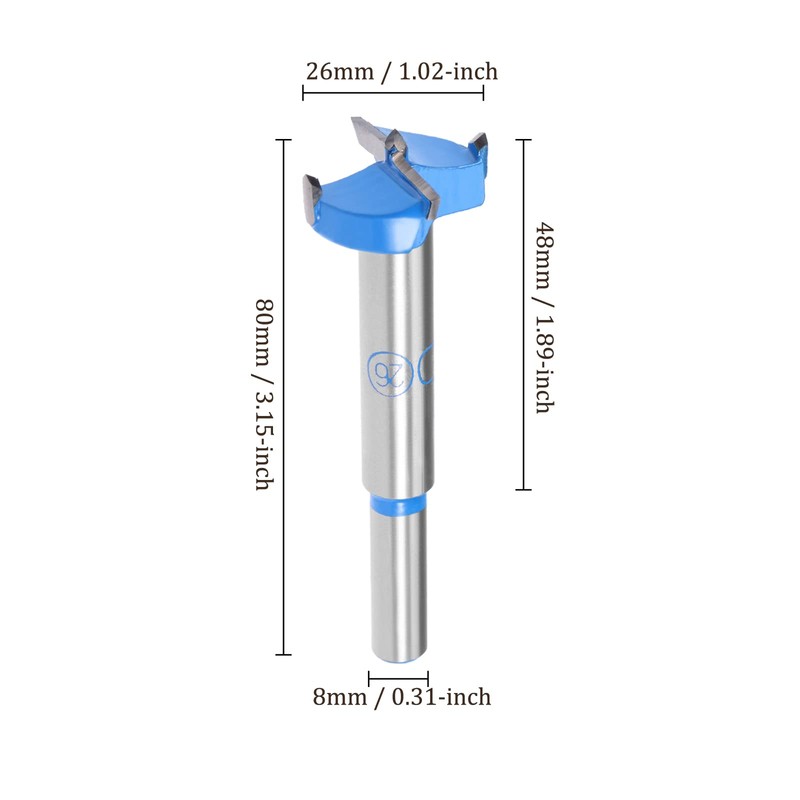 Kozelo Forstner Drill Bit - [26mm] Tungsten Carbide Auger Opener