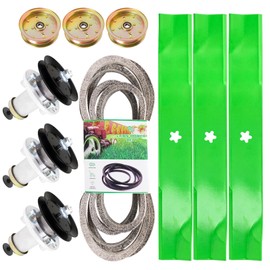 52 inch Lawn Mower Deck Rebuild Kit Compatible with Husq varna EZ5226 EZ5221 EZ5225 EZ5224 Lawn Mower Includes (3) 539112170 Spindles (3) 10782 Blades (3) 153535 Pulley (3) 539132728 Idler Pulley