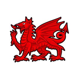 fagraphix Welsh Dragon Sticker Decal Self Adhesive Wales red Dragon UK Welsh Logo Y Ddraig Goch 1.25" Wide