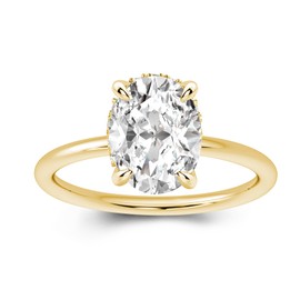 Effinny 2.0ct Ova Cut Solitaire Moissanite Engagement Ring,Genuine D Color VVS1 Clarity,925 Sterling Silver Promise Ring for Wedding,Daily,Travel,Party (Yellow Gold, 5.5)