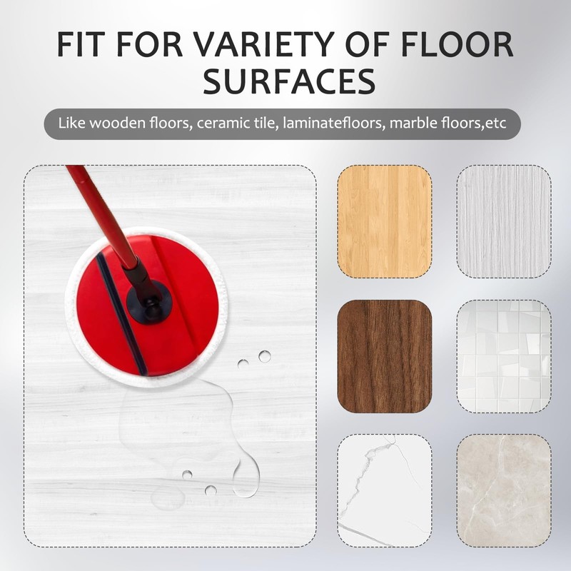 3 Pack Spin Mop Heads Replacement Compatible with Vileda, Reusable