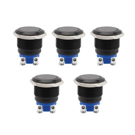 JNNJ 5 x 16 mm waterproof metal push switch, self-locking round switch, modification button switch, universal for vehicles, car, RV, truck, marine, caravan, boat