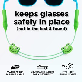 Pilotfish Kids Glasses Strap No Tail Adjustable Sunglasses Strap for Boys Girls Frog All