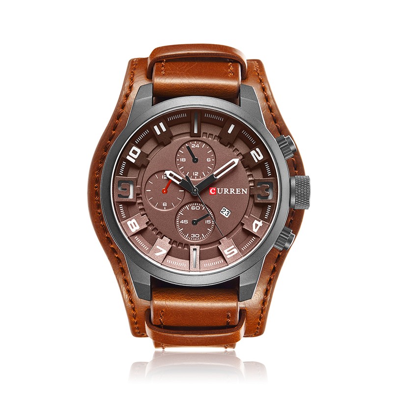 Curren Men Sport Quartz Watch Fashion Calendar Watches Big Dial