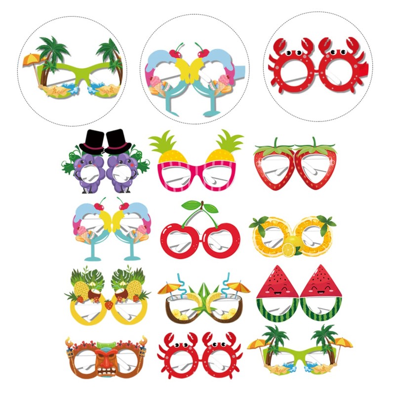 Sosoport 3sets Summer Fruit Glasses for Fun Party Photo Booth