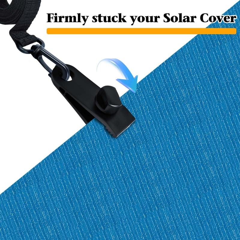30Pcs Upgraded Pool Solar Cover Reel Straps Pool Cover Reel