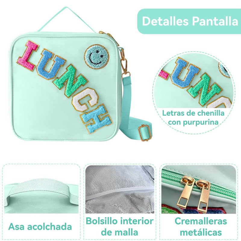 Bolsa De Almuerzo Sonriente,Loncheras Escolares Portátil，adecuado Para Excursiones Escolares, Picnics