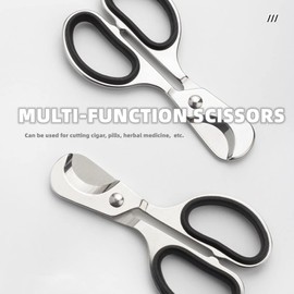 Cigar Scissors Cigar Cutter Portable Stainless Stainless Steel Cigar Clippers Double Cut Blade Guillotine Scissors for Different of Cigars, Universal Cigar Scissor Silver