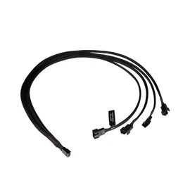 Alphacool 18684 Y-Splitter 4-Pin to 4x 4-Pin PWM 60 cm Cable Modding Sleeved Black