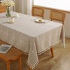 JIALE Tablecloths for Rectangle Tables,Cotton Linen Table Cloth Waterproof Tablecloth Wrinkle Free Farmhouse Dining Table Cover,Soft Fabric Table Cloths with Tassels,Plaid,55" X 102",8-10 Seats
