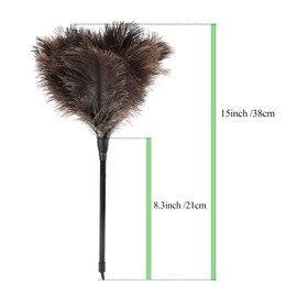 MehelloFeather Ostrich Feather Duster 15Inch Natural Fluffy Handheld Feather Dusters for Cleaning Keyboard Home Car Office (8PCS)