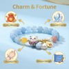 Feng Shui Lucky Cat Bracelet with Blue Crystal & Ceramic