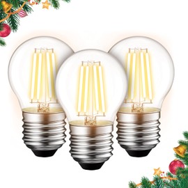 BlueStars G45 E26 Edison LED Filament Globe Bulb 120V 5W (60 Watt Equivalent), 2700K Warm White Light 550lm Non-Dimmable for Indoor Outdoor Holiday Home Decoration - 3 Packs