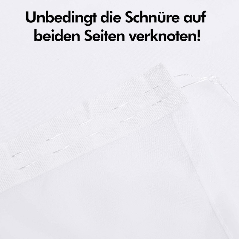 Deconovo Set of 2 Voile Transparent Curtain, White, 245x140