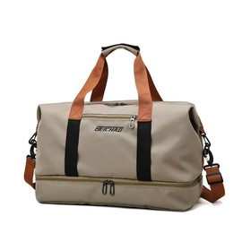 Vllcsla Travel Bag with Shoe Compartment and Wet Bag - 32.2L Sport Holdall Duffle Bag Waterproof Weekend Sports Bag Overnight Bag On Bag On Bag On Hospital Holdalls, khaki, Travel bag with shoe