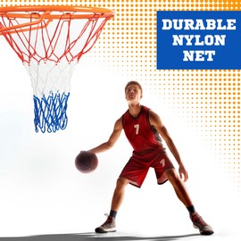 PRISP Nylon Tricolour Basketball Net - Weather Resistant All Courts Net
