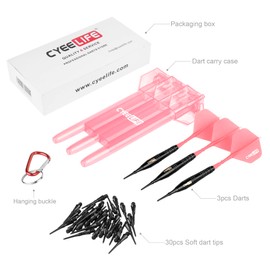CyeeLife 16g Pure Copper Soft Tip Darts Set Soft Tip Darts (Pink)