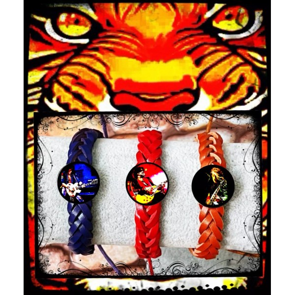 JOE PERRY AEROSMITH SET OF THREE LEATHER BRACELETS