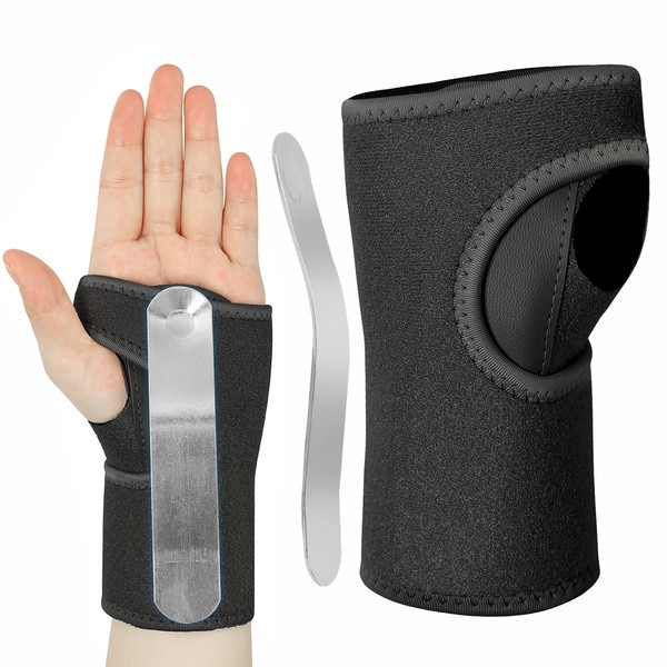 HiRui Wrist Brace Wrist Support with Splint for Men and Women, Hand Support for Carpal Tunnel Arthritis Tendonitis Sprain Recovery Pain Relief, Day & Night Support (One Size, Right Hand)