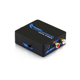 121AV Digital to Analog Audio Converter - Optical SPDIF Toslink Coaxial to RCA L/R Adapter with 3.5mm Jack, 24-bit 192kHz DAC Supports Simultaneous Headphone and Speaker Outputs