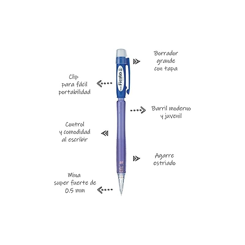 Lapicero Fiesta de Pentel Color Azul 0.5 mm Caja con