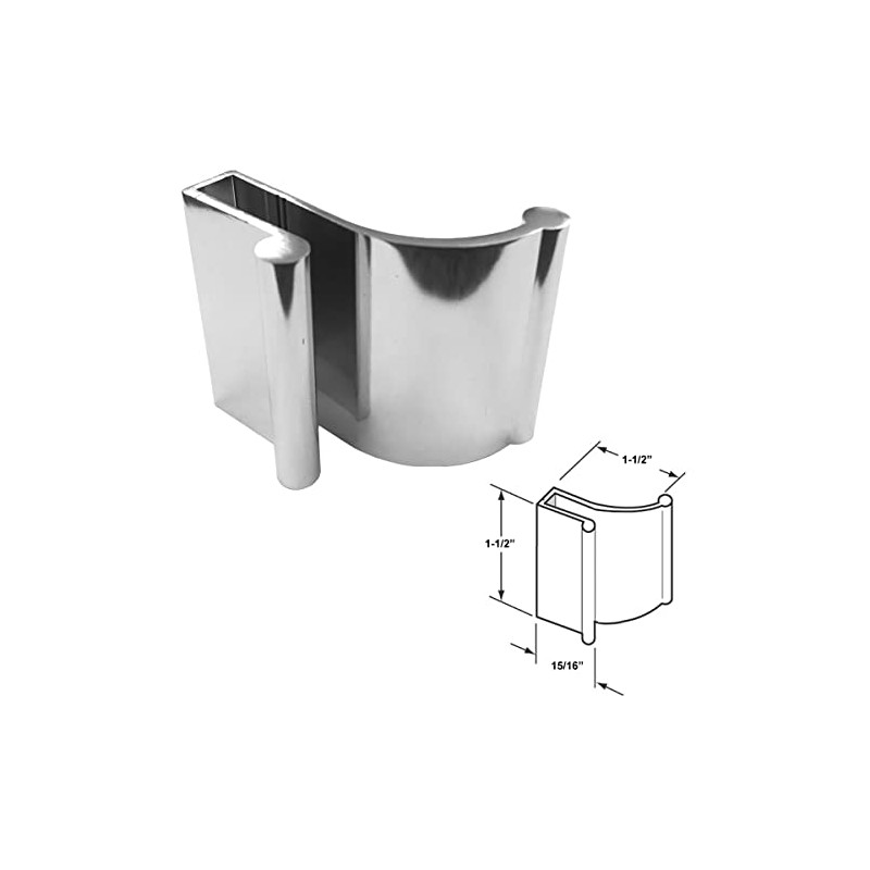 Gordon Glass 1-1/2" Brite Chrome Frameless Shower Door Slip-On Finger